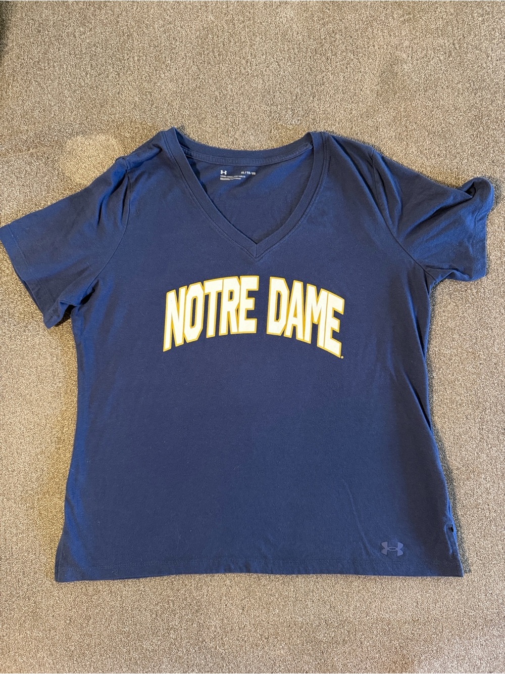 Notre Dame Womens Under Armour Navy V-Neck Tee Fighting Irish